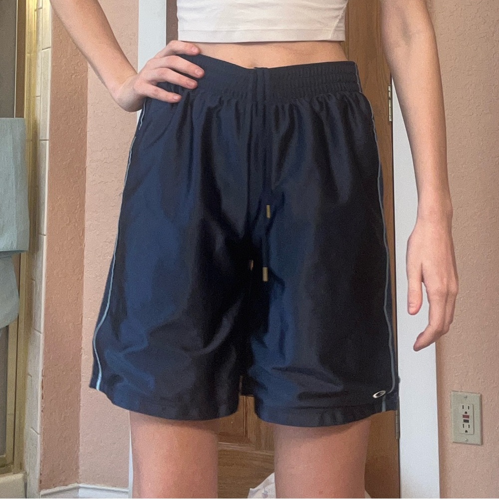Women's Navy Basketball Long Athletic Shorts